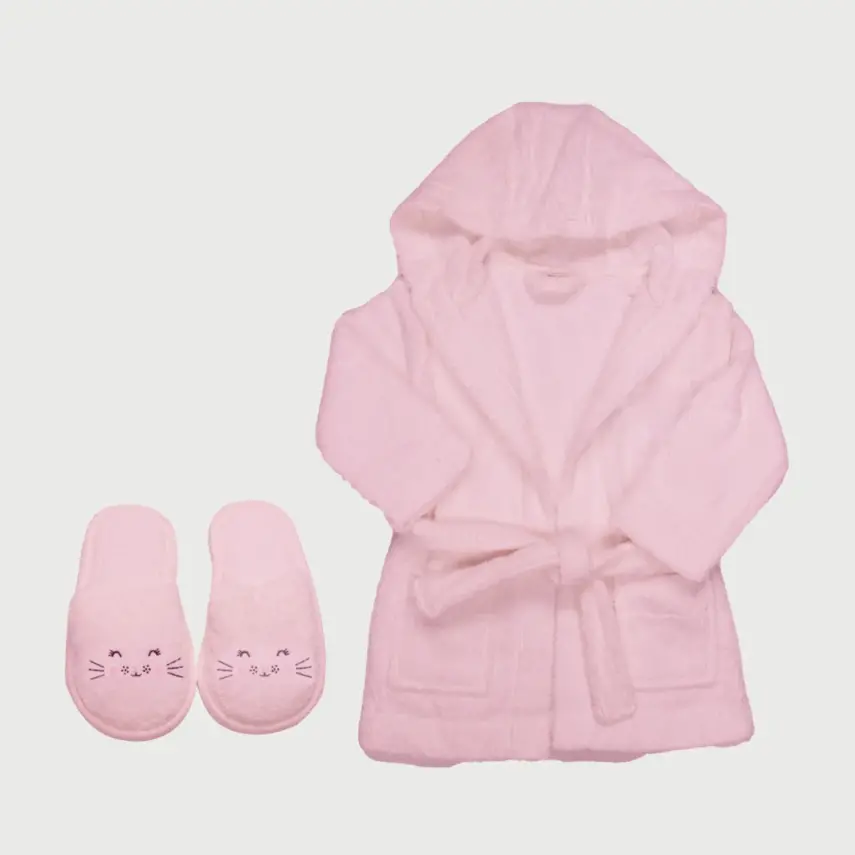 Bistyle Kız Bebek Bornoz Luluco Sweet Rabbit Pembe - 1