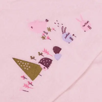 Bistyle Kız Bebek Havlu Luluco Rabbit And Friends 75x75cm Pembe (1)