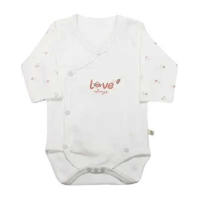 Bistyle Kız Body Uzun Kol Grow In Love Pembe - Ekru