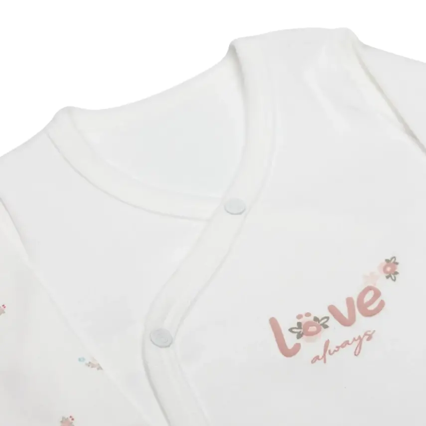 Bistyle Kız Body Uzun Kol Grow In Love Pembe - Ekru - 2