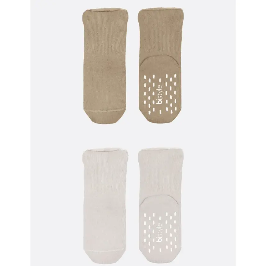Bistyle Kız Çorap Soket Havlu 2li Kaymaz Basic Boy Bej - Natural - 6