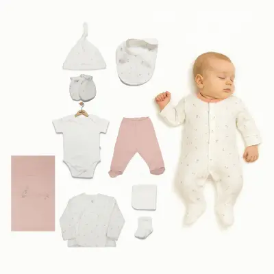 Bistyle Kız Hastane Çıkışı 10lu Bloom White Ekru - Gül Kurusu