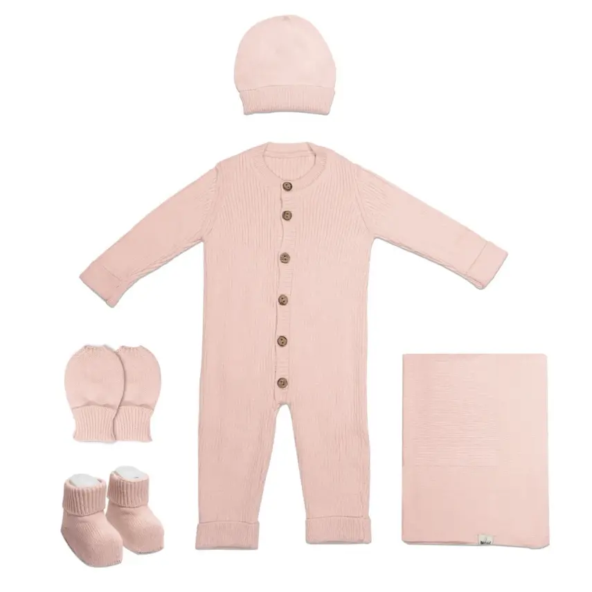 Bistyle Kız Hastane Çıkışı 5li Triko Knidted Style Pembe - 1