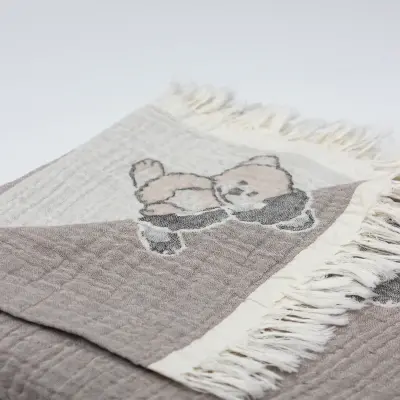 Bistyle Kız Müslin Battaniye Jakarlı Hello Dragonfly 110x110cm Ekru - 2