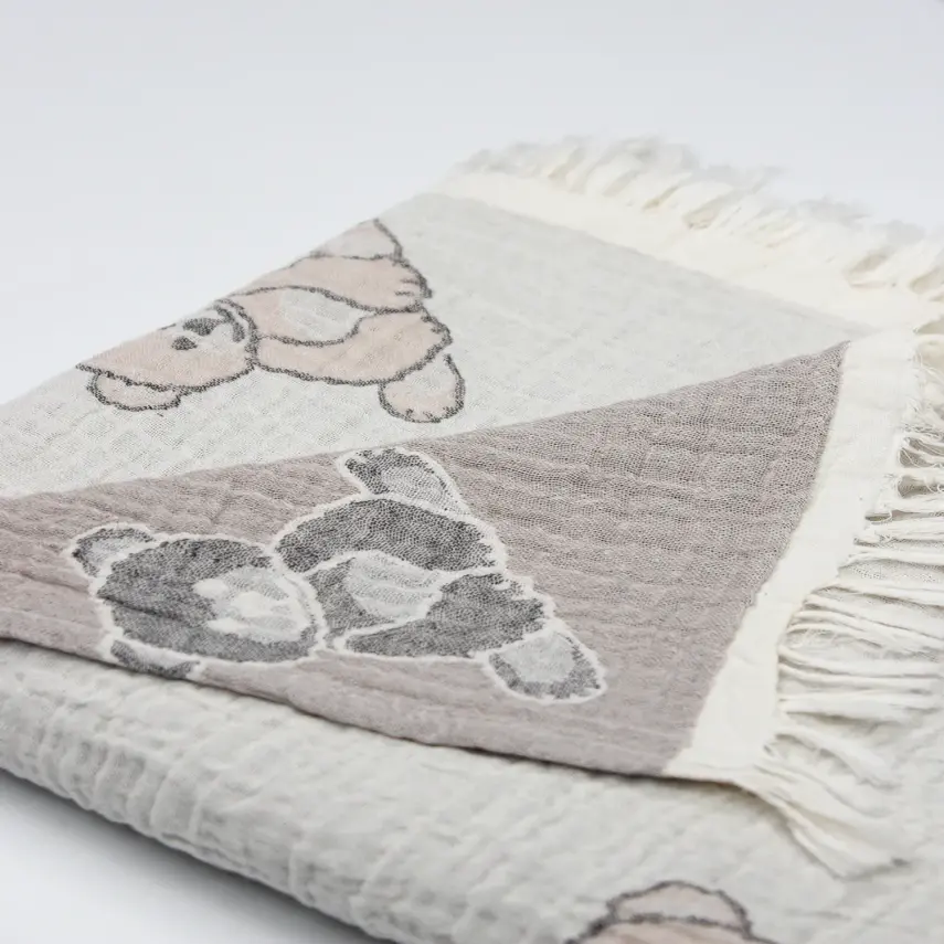 Bistyle Kız Müslin Battaniye Jakarlı Hello Dragonfly 110x110cm Ekru - 4