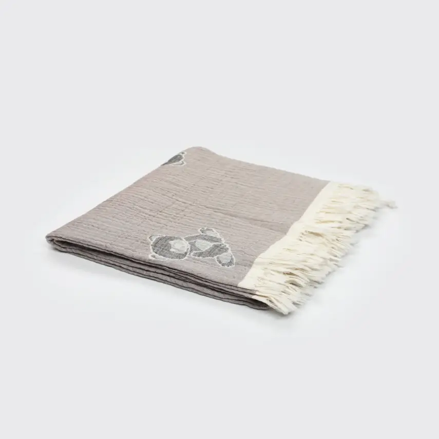 Bistyle Kız Müslin Battaniye Jakarlı Hello Dragonfly 110x110cm Ekru - 1