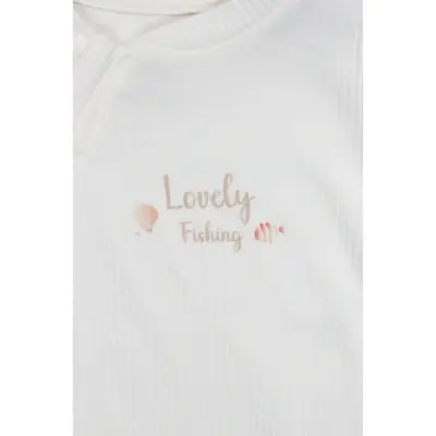 Bistyle Kız Tulum Fermuarlı Modal Lovely Fishing Ekru - 5