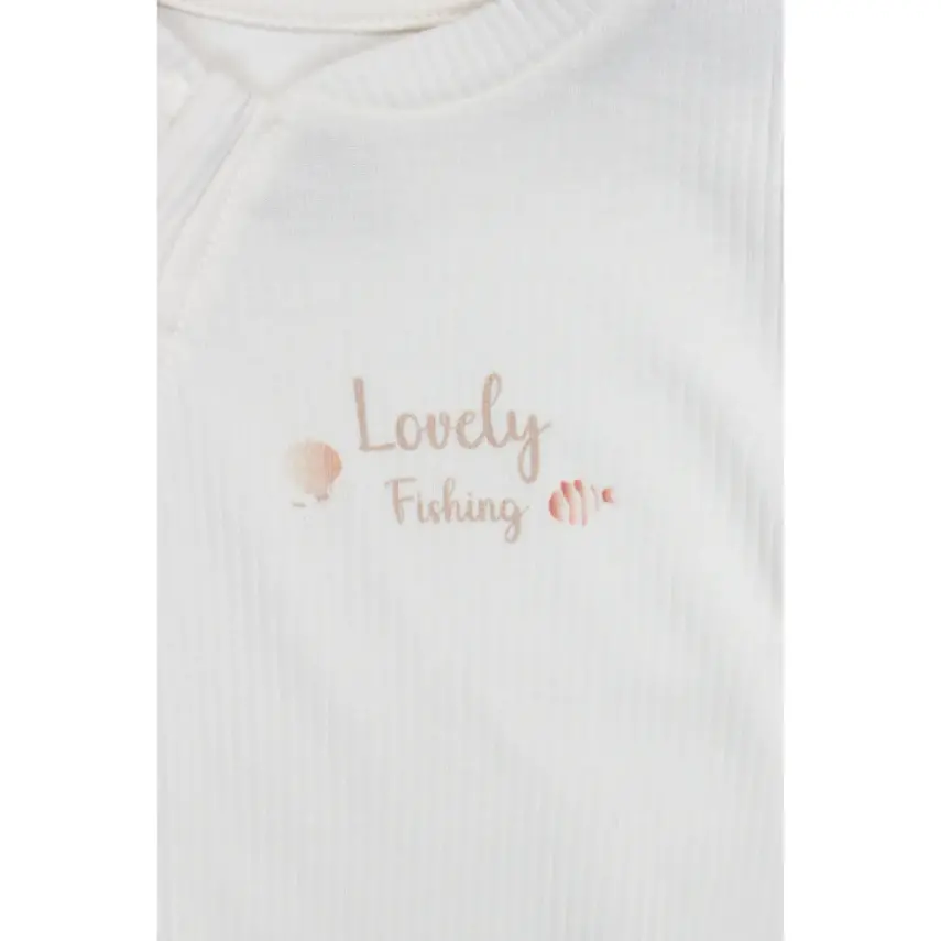 Bistyle Kız Tulum Fermuarlı Modal Lovely Fishing Ekru - 5