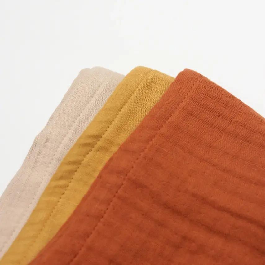 Bistyle Organik 3lü Müslin Bebek Battaniye 60x60cm Kiremit - Bej - Hardal - 2