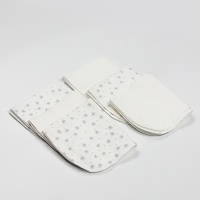 Bistyle Organik Bebek Ağız Mendili 6lı Stars Kutulu 20x20cm Gri  (1)