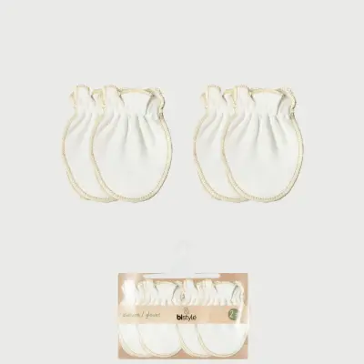 Bistyle Organik Bebek Eldiven 2li Basic Penye Ekru Unisex - 1