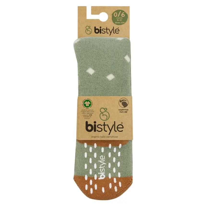 Bistyle Organik Çorap Külotlu Kaymaz Havlu  Puanlı Nil - 5