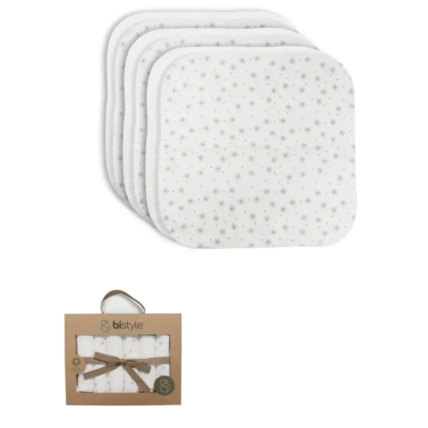 Bistyle Organik Mendil 6lı Stars Kutulu 20x20cm Bej - 1