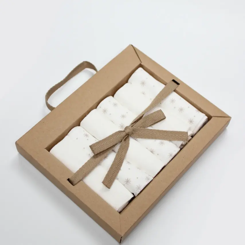 Bistyle Organik Mendil 6lı Stars Kutulu 20x20cm Bej - 3