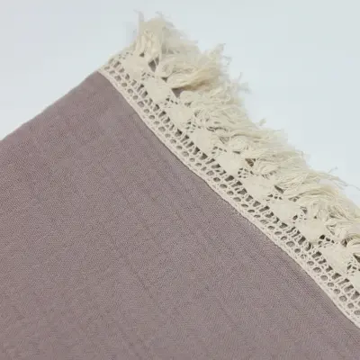 Bistyle Organik Müslin Battaniye Fistolu 80x90cm Antrasit - 3