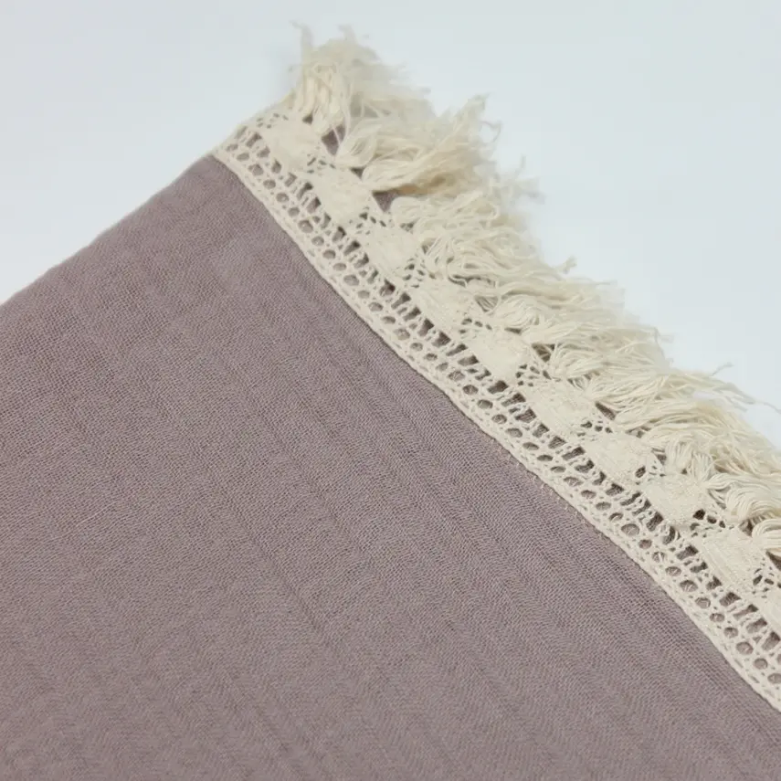 Bistyle Organik Müslin Battaniye Fistolu 80x90cm Antrasit - 3