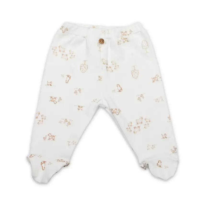 Bistyle Pantolon Patikli Curly Lamb Bej - Mavi - Ekru - 1