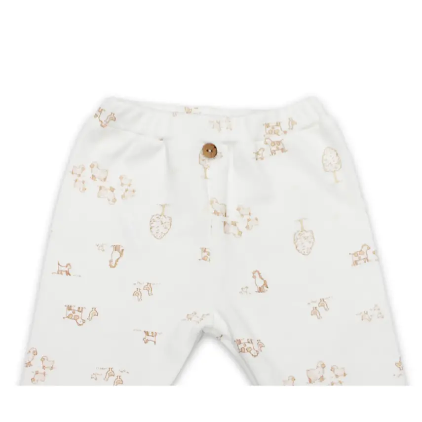 Bistyle Pantolon Patikli Curly Lamb Bej - Mavi - Ekru - 3