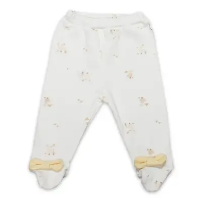 Bistyle Pantolon Patikli Welcome Baby Duck Sarı - Ekru