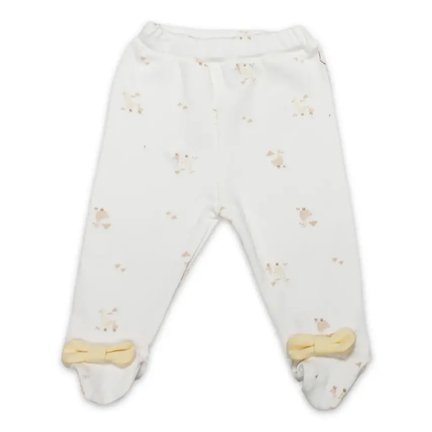 Bistyle Pantolon Patikli Welcome Baby Duck Sarı - Ekru - 1