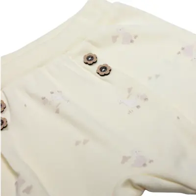 Bistyle Pantolon Patiksiz Welcome Baby Duck Sarı - Ekru (1)