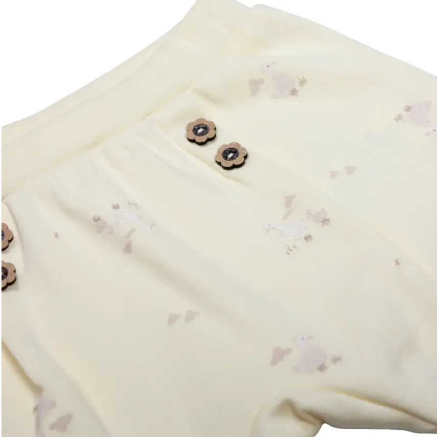 Bistyle Pantolon Patiksiz Welcome Baby Duck Sarı - Ekru - 3