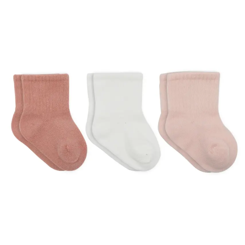 Bistyle Çorap Soket 3lü Penye Cheery Girl Pudra - Ekru - Pembe - 1