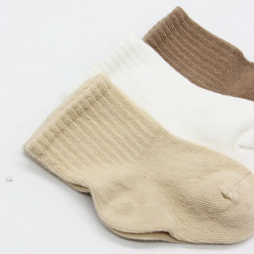 Bistyle Çorap Soket 3lü Penye Dog Girl Bej - Ekru - Kahverengi - 4