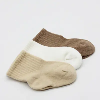 Bistyle Çorap Soket 3lü Penye Dog Girl Bej - Ekru - Kahverengi - 3