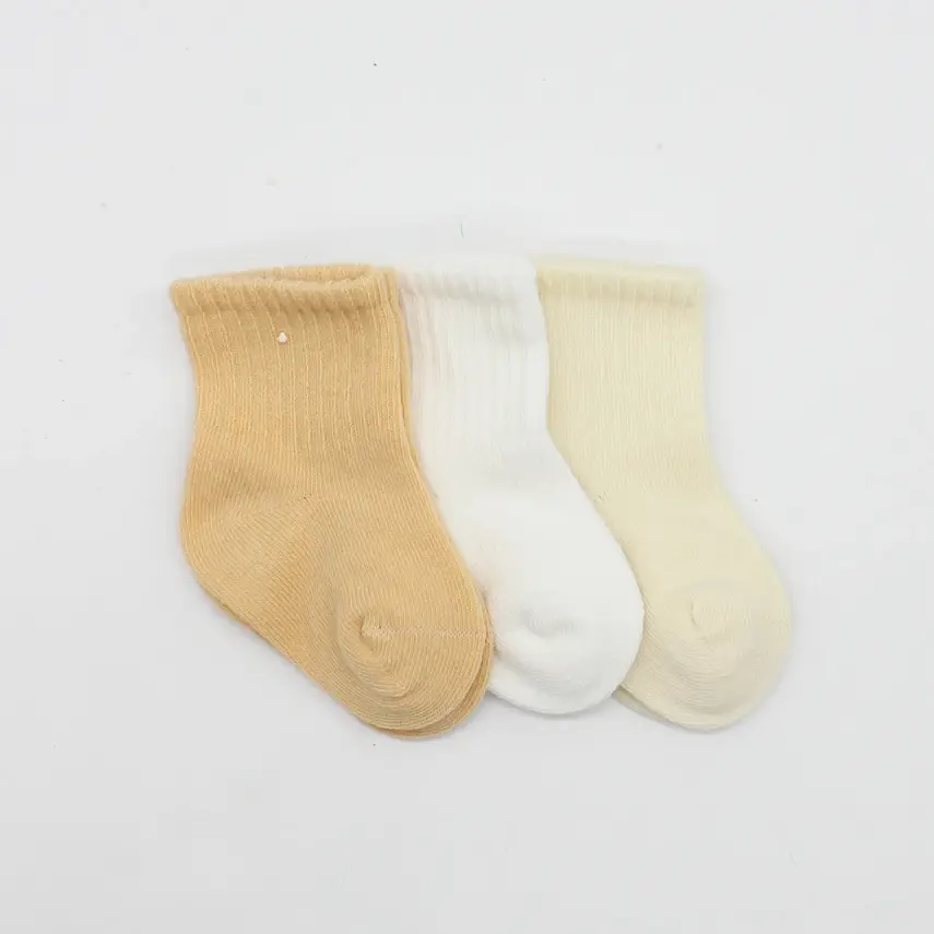 Bistyle Soket Çorap Penye 3lü Little Love Girl Somon - Ekru - Natural - 2