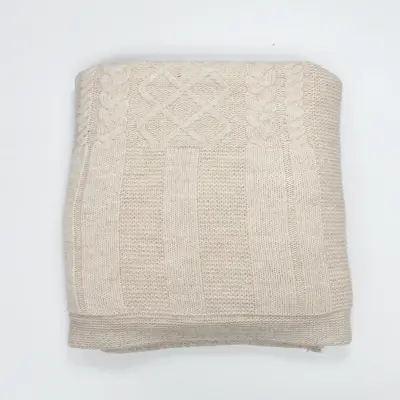 Bistyle Unisex Battaniye Welsoft Triko Winter Time 80x95cm Bej 