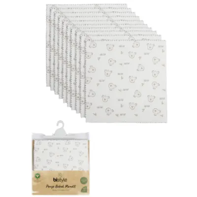 Bistyle Unisex Mendil 10lu Penye Koala Küçük Boy Ekru