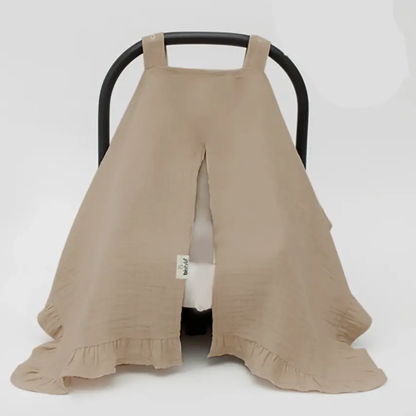 Bistyle Unisex Müslin Puset Yüz Örtüsü Fırfırlı Bej - 1