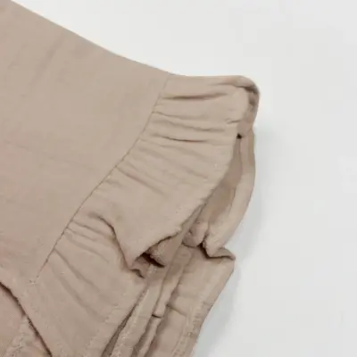 Bistyle Unisex Müslin Puset Yüz Örtüsü Fırfırlı Bej - 3