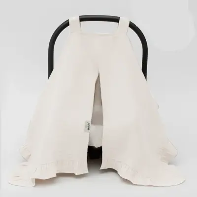 Bistyle Unisex Müslin Puset Yüz Örtüsü Fırfırlı Ekru