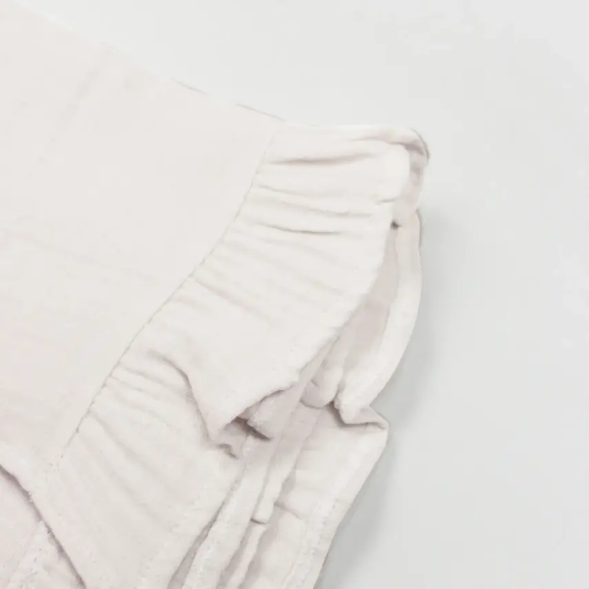 Bistyle Unisex Müslin Puset Yüz Örtüsü Fırfırlı Ekru - 3