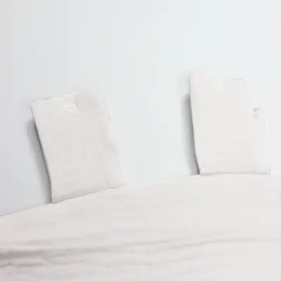 Bistyle Unisex Müslin Puset Yüz Örtüsü Fırfırlı Ekru (1)