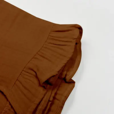 Bistyle Unisex Müslin Puset Yüz Örtüsü Fırfırlı Kiremit (1)