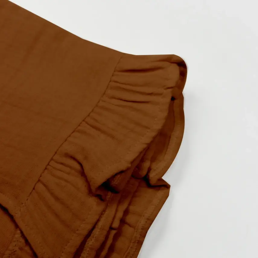 Bistyle Unisex Müslin Puset Yüz Örtüsü Fırfırlı Kiremit - 2