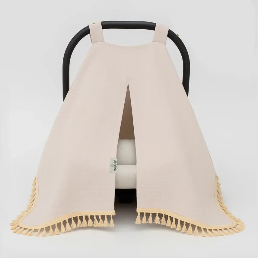 Bistyle Unisex Müslin Puset Yüz Örtüsü Püsküllü Taş - 1