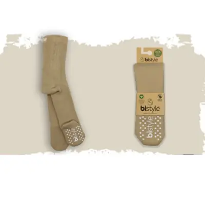 Bistyle Unisex Organik Çorap Külotlu Kaymaz Havlu Bej - 2