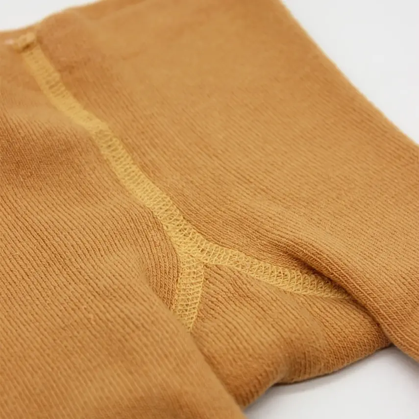 Bistyle Unisex Organik Çorap Külotlu Kaymaz Havlu Hardal - 4