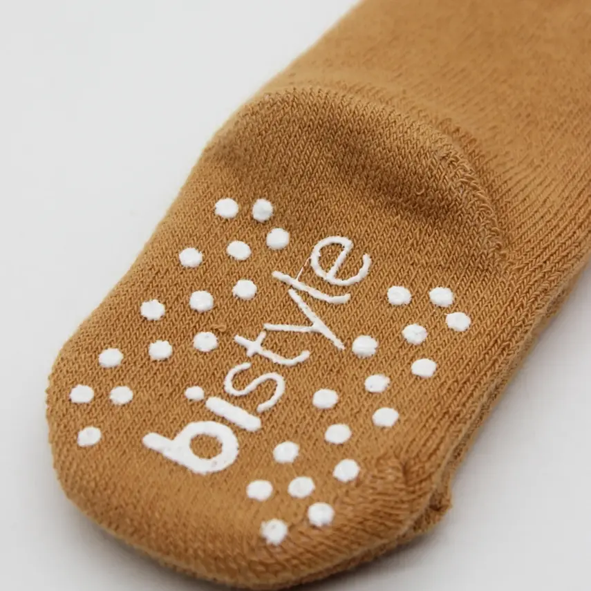 Bistyle Unisex Organik Çorap Külotlu Kaymaz Havlu Hardal - 2