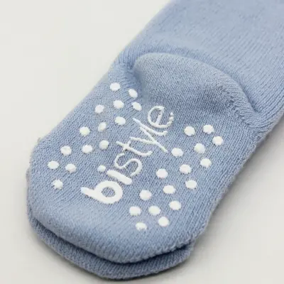 Bistyle Unisex Organik Çorap Külotlu Kaymaz Havlu Mavi - 2