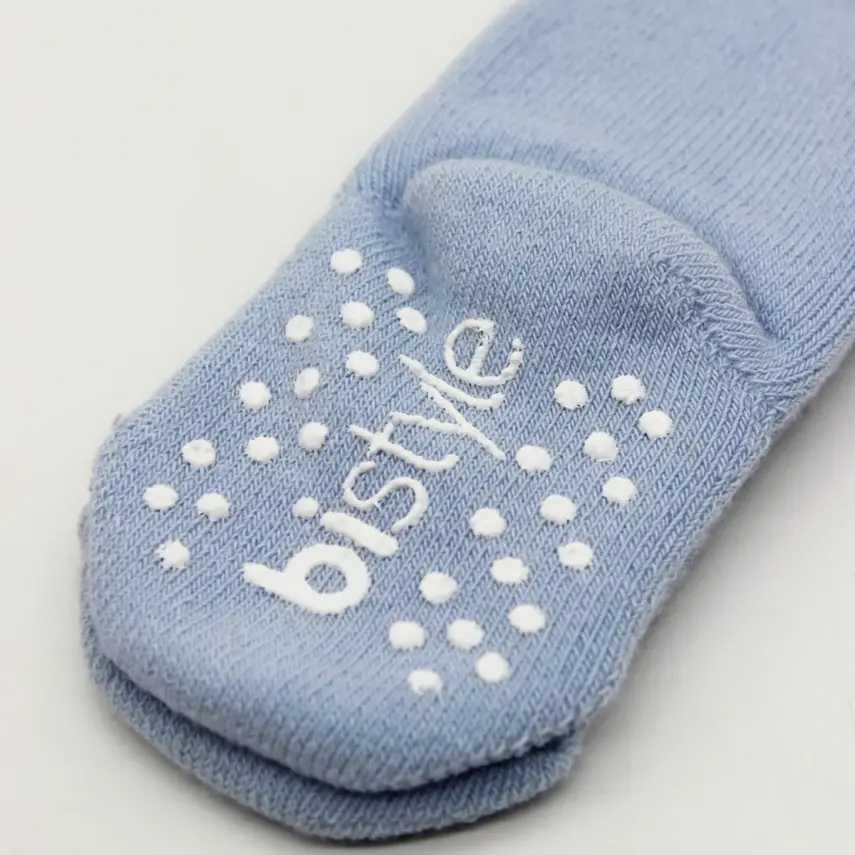 Bistyle Unisex Organik Çorap Külotlu Kaymaz Havlu Mavi - 5