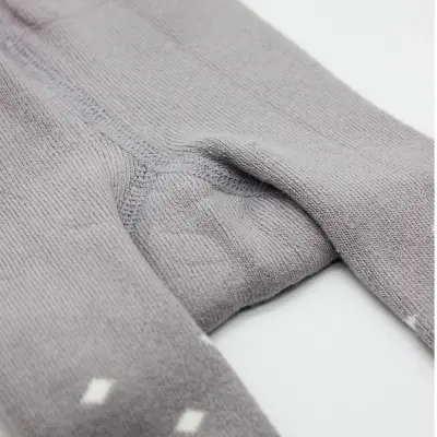 Bistyle Unisex Organik Çorap Külotlu Kaymaz Havlu Puanlı Gri - 4