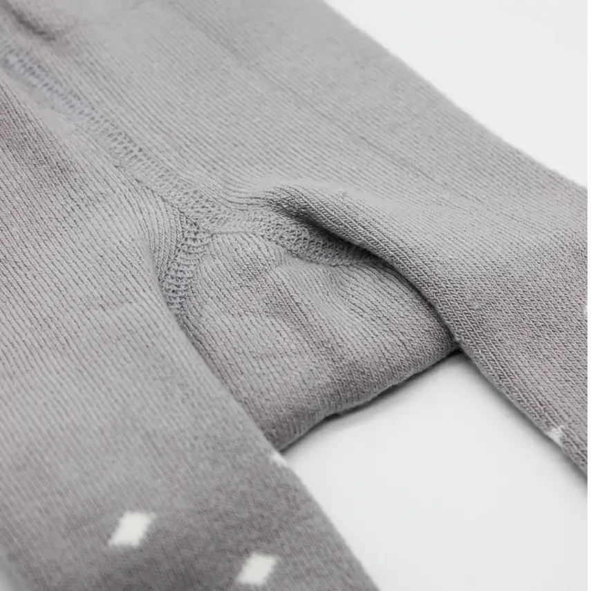 Bistyle Unisex Organik Çorap Külotlu Kaymaz Havlu Puanlı Gri - 4