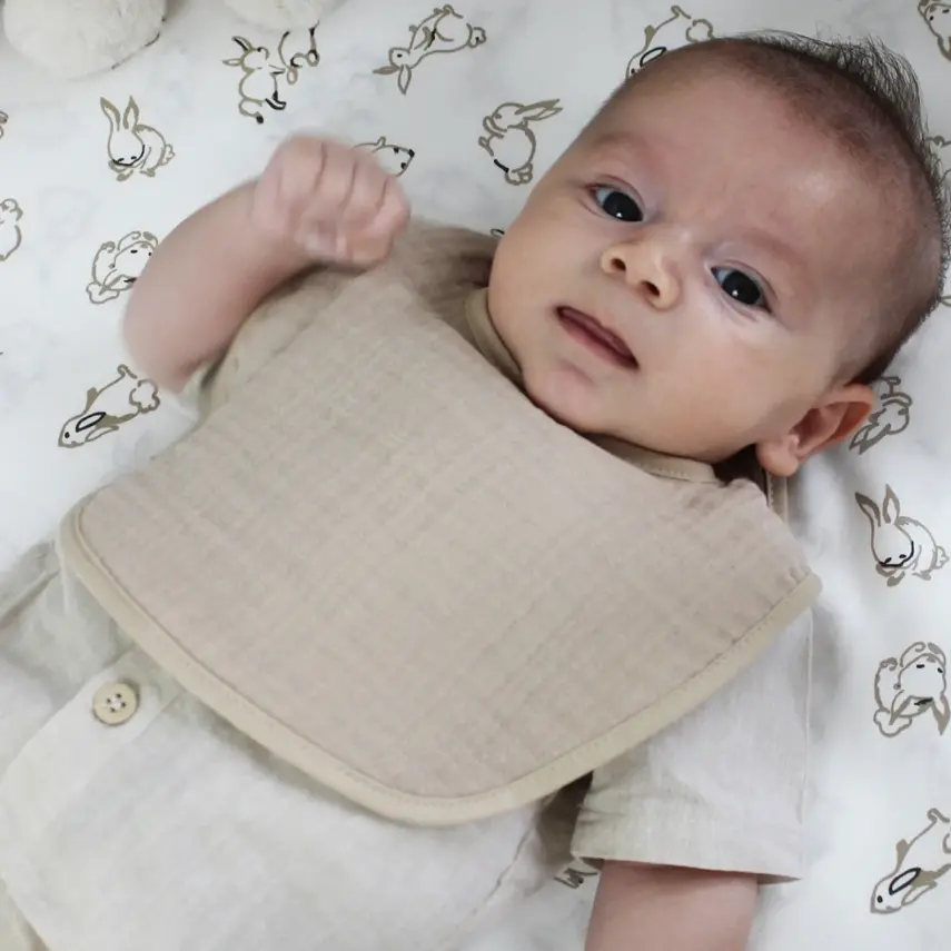 Bistyle Unisex Organik Fular Önlük Müslin 3lü Kiremit - Bej - Hardal - 6