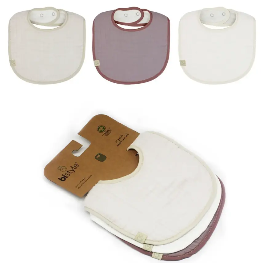 Bistyle Unisex Organik Fular Önlük Müslin 3lü Taş - Ekru - Antrasit - 1