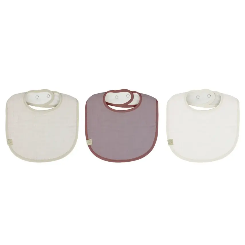 Bistyle Unisex Organik Fular Önlük Müslin 3lü Taş - Ekru - Antrasit - 3